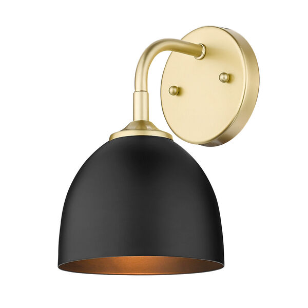 Zoey Olympic Gold and Matte Black One-Light Wall Sconce, image 1